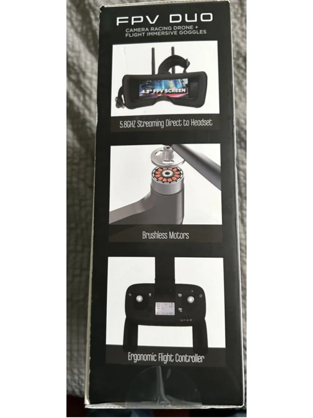 FPV Duo Camera Racing Drone + Flight Immersive Goggles 28 hours of Flight Time